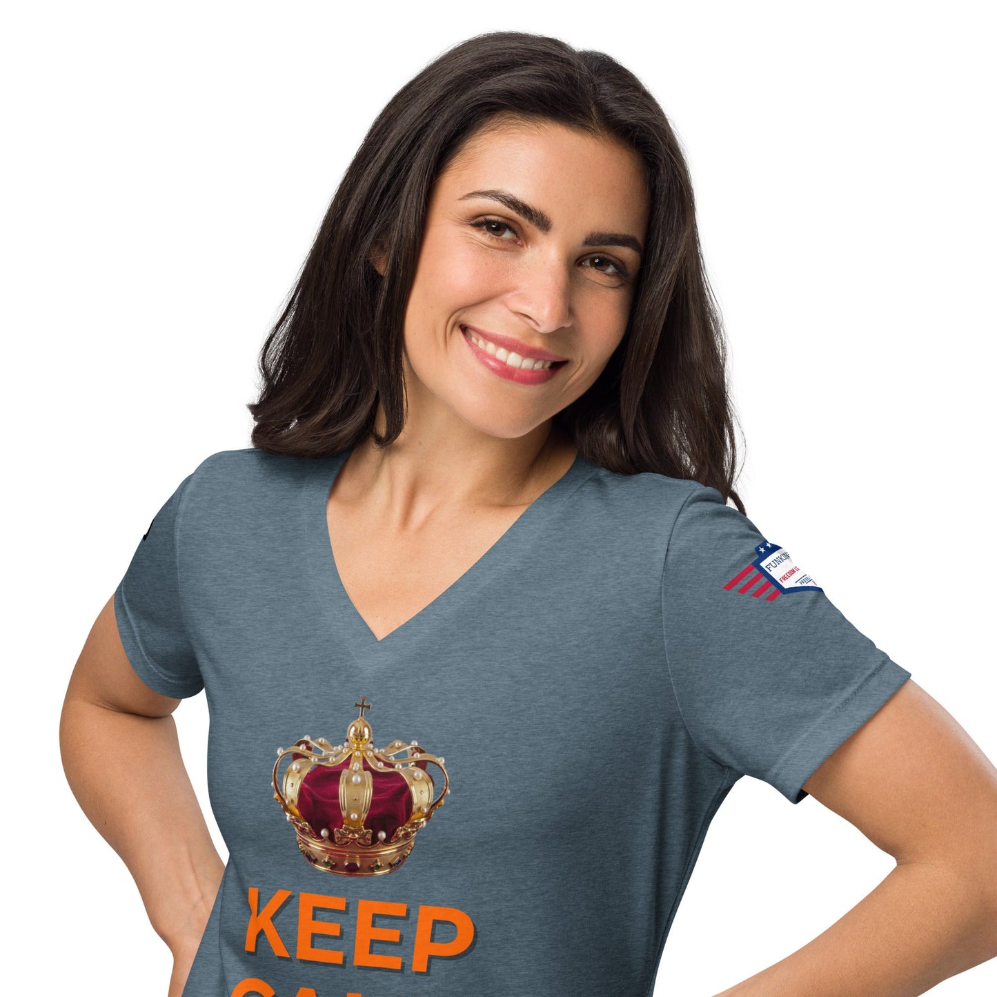 Keep Calm and Dutch on - Women’s relaxed v-neck t-shirt