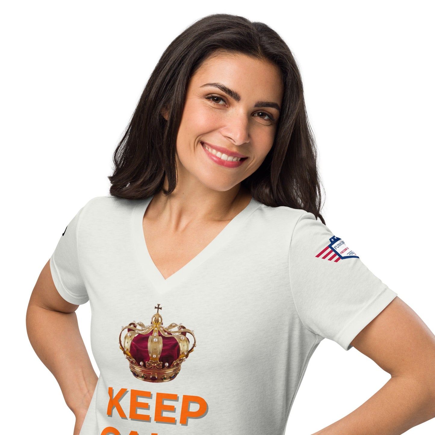 Keep Calm and Dutch on - Women’s relaxed v-neck t-shirt