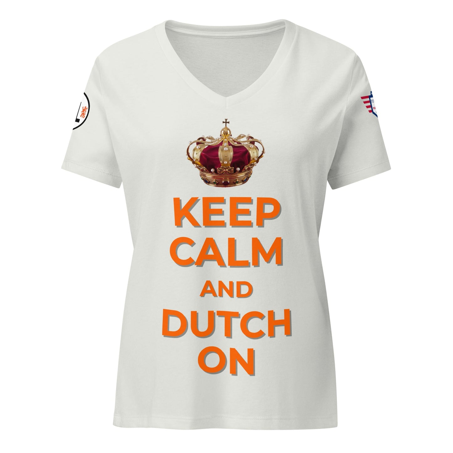 Keep Calm and Dutch on - Women’s relaxed v-neck t-shirt