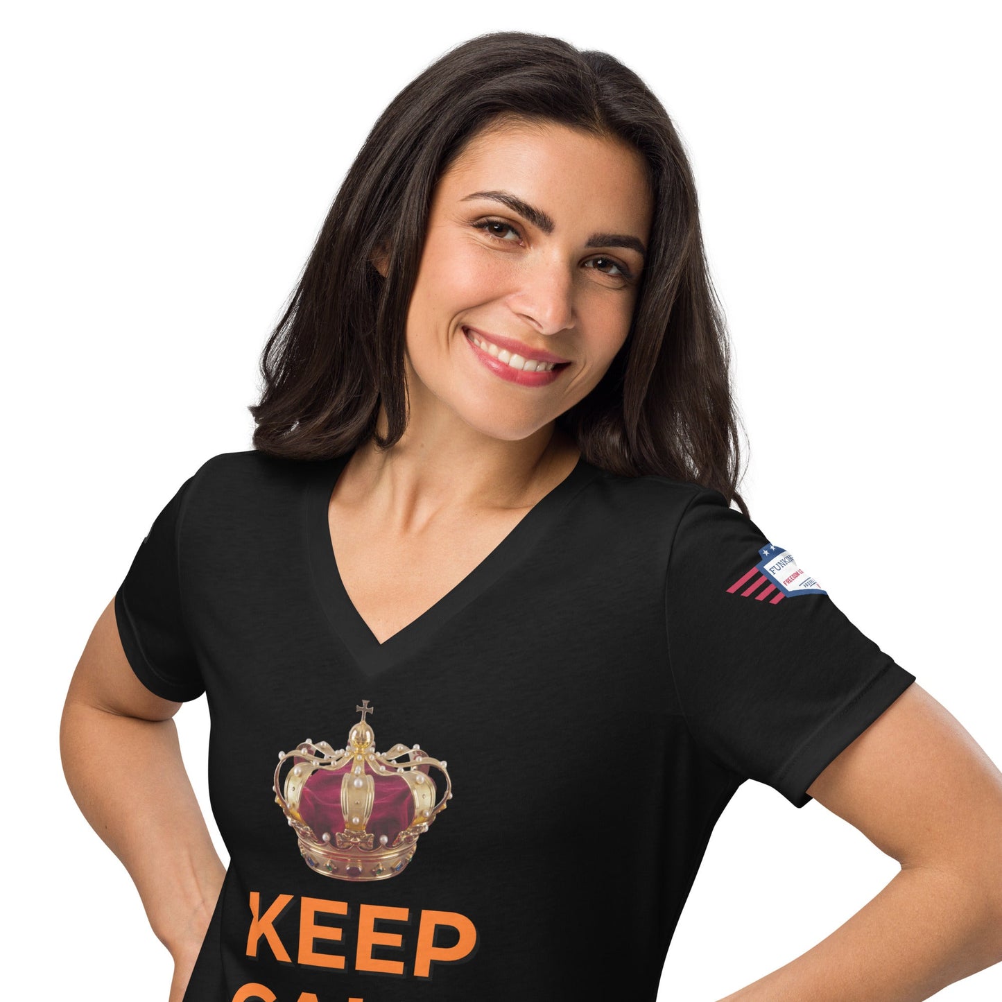Keep Calm and Dutch on - Women’s relaxed v-neck t-shirt
