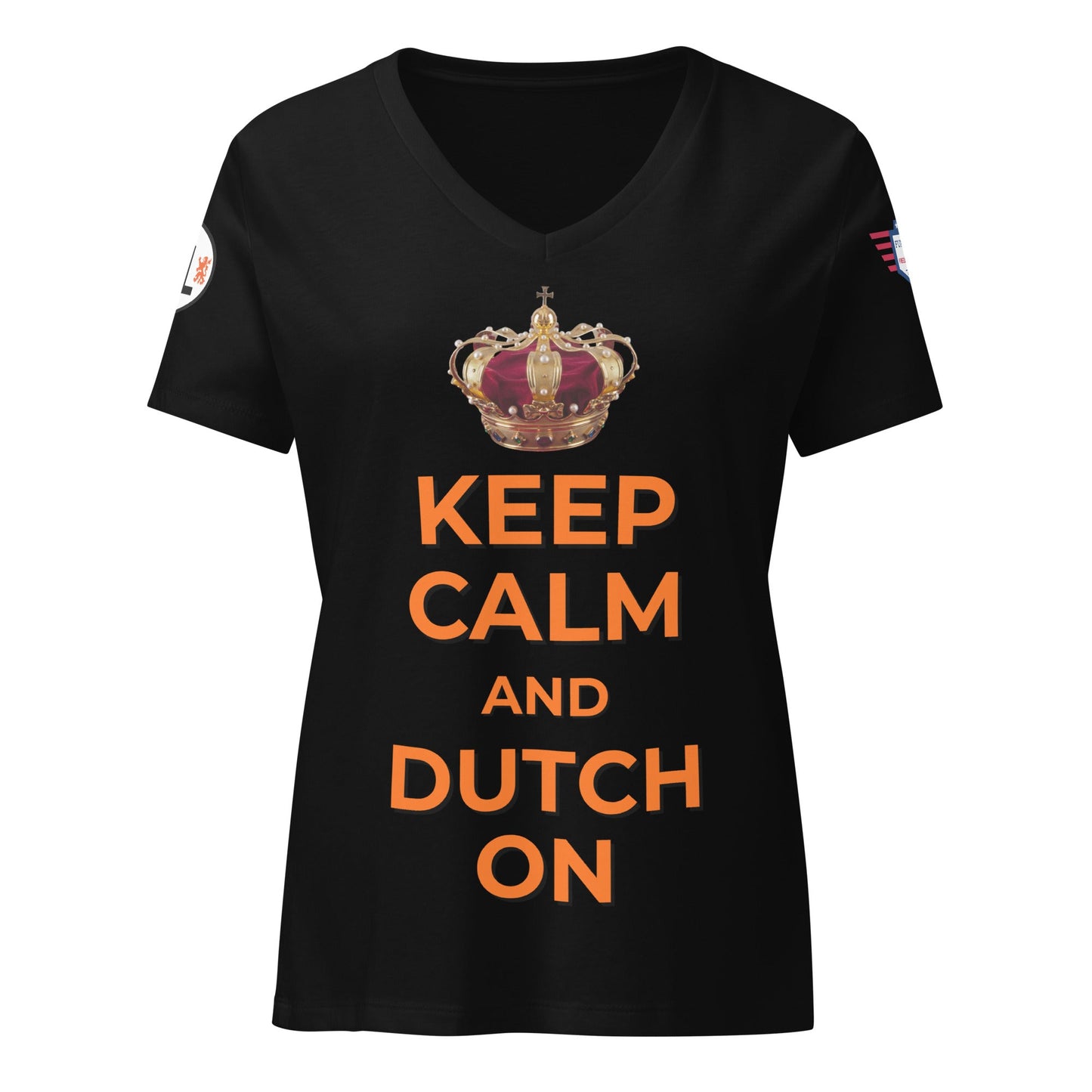 Keep Calm and Dutch on - Women’s relaxed v-neck t-shirt