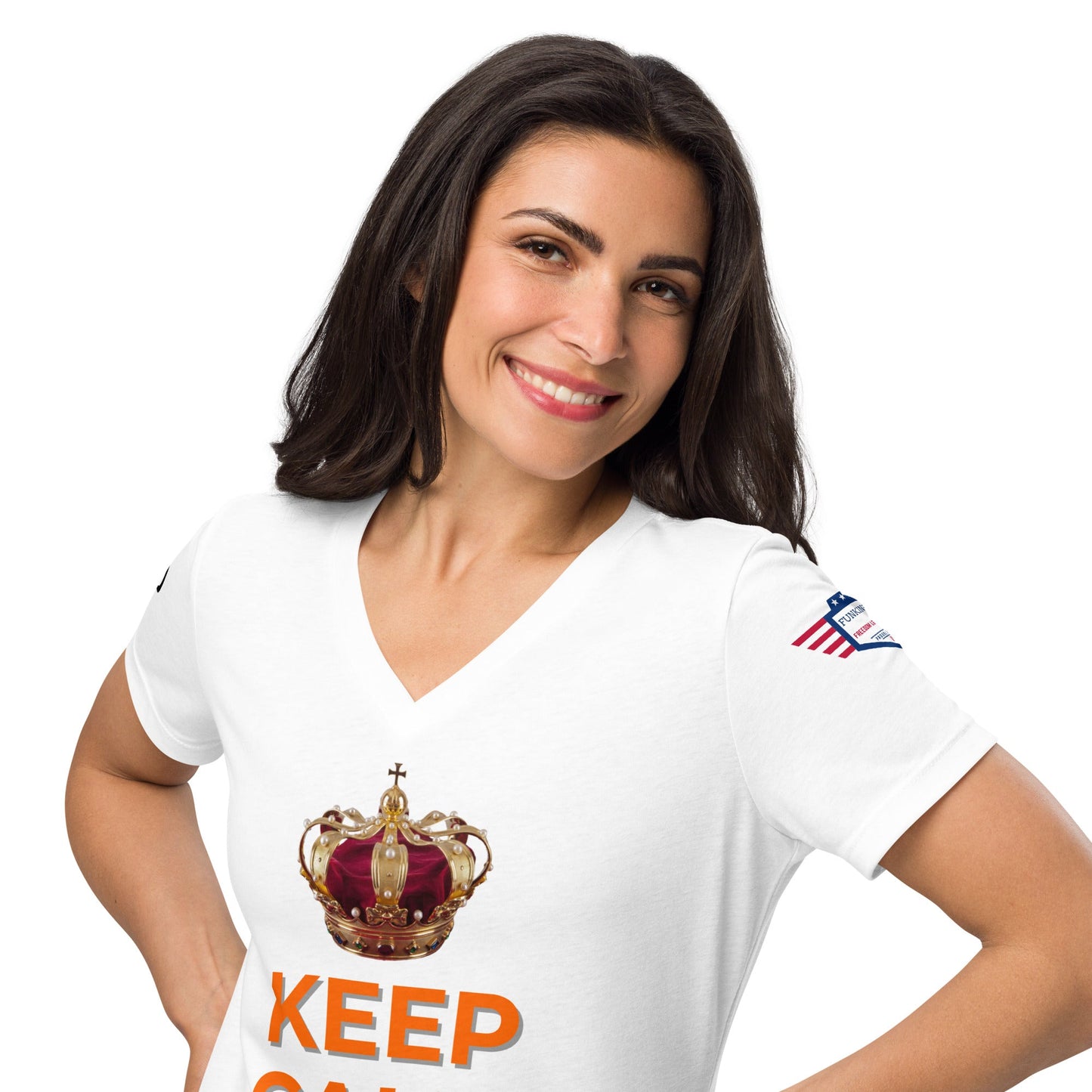 Keep Calm and Dutch on - Women’s relaxed v-neck t-shirt