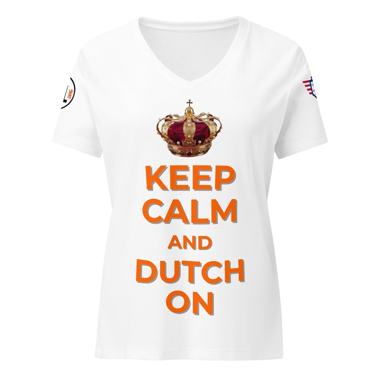 Keep Calm and Dutch on - Women’s relaxed v-neck t-shirt
