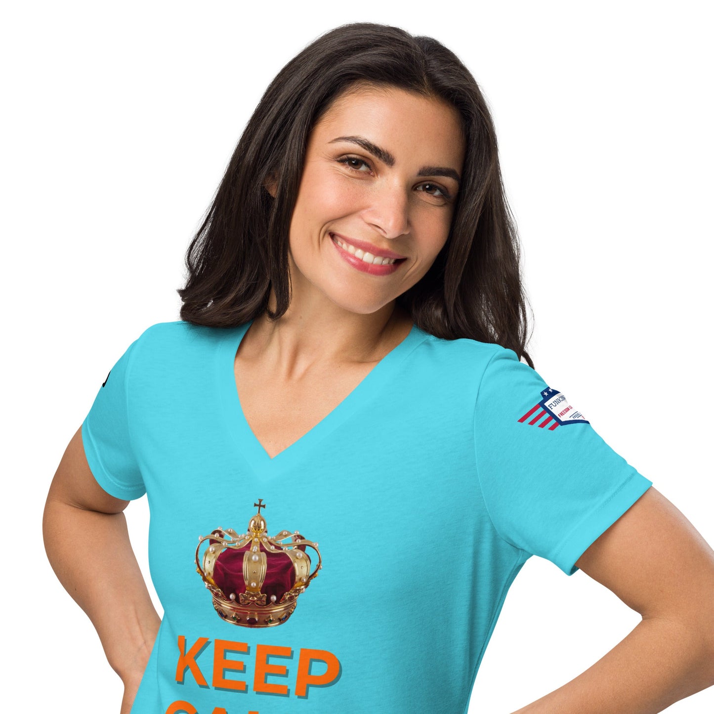 Keep Calm and Dutch on - Women’s relaxed v-neck t-shirt