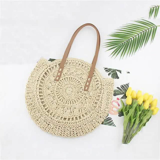 Women's Straw Tote Bag Boho Style