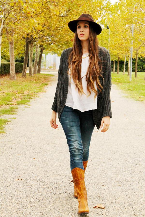 Botas de cuero altas para mujer