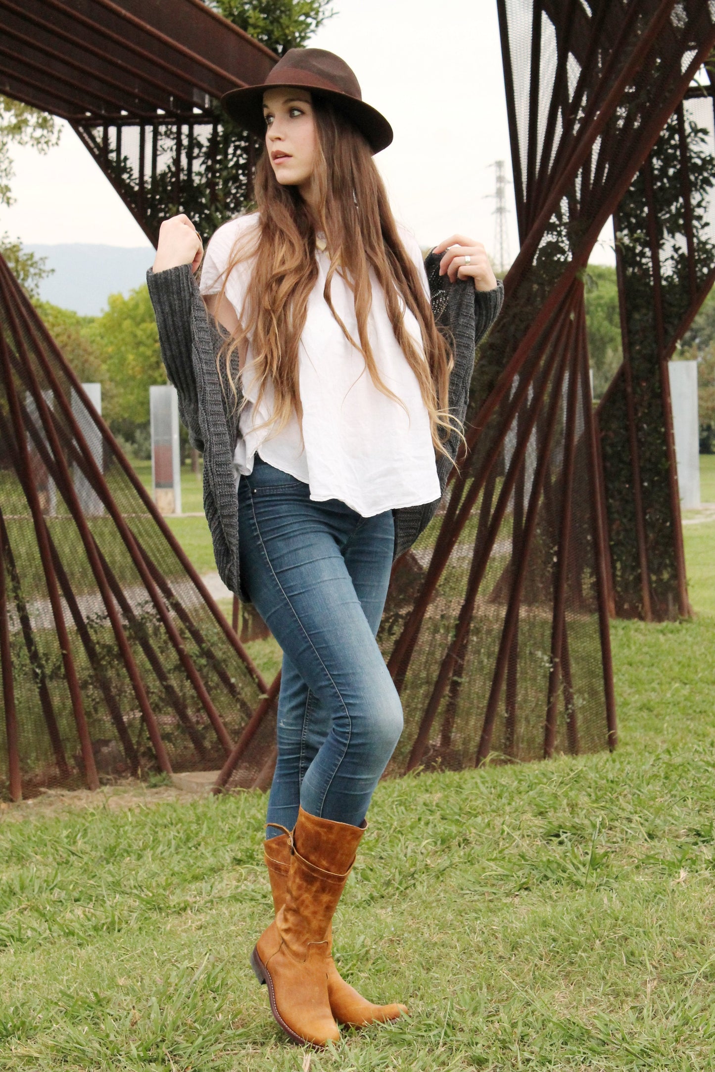 Botas de cuero altas para mujer