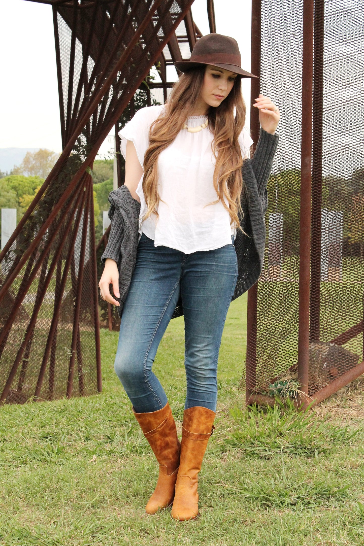 Botas de cuero altas para mujer