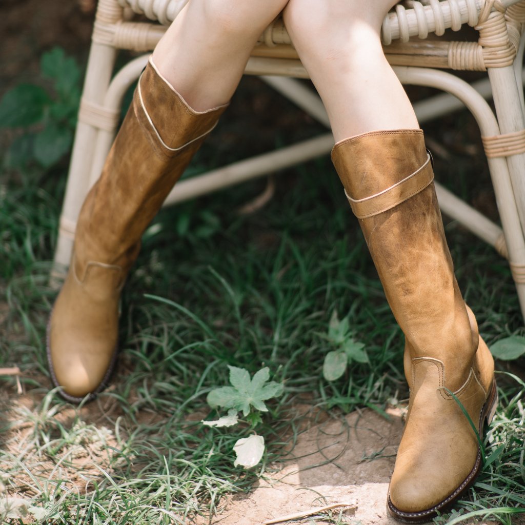 Botas de cuero altas para mujer