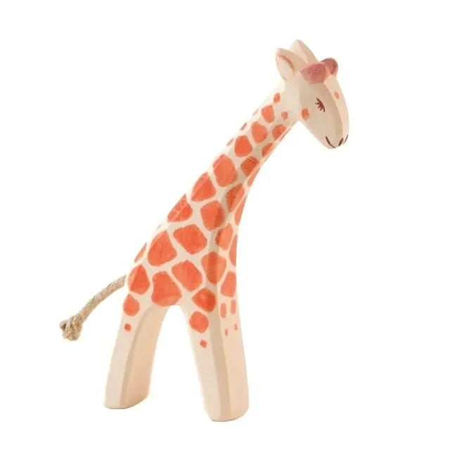 Wooden Animal Figures Handcrafted Elephant Lion Giraffe Toys - # BOT&G512610002