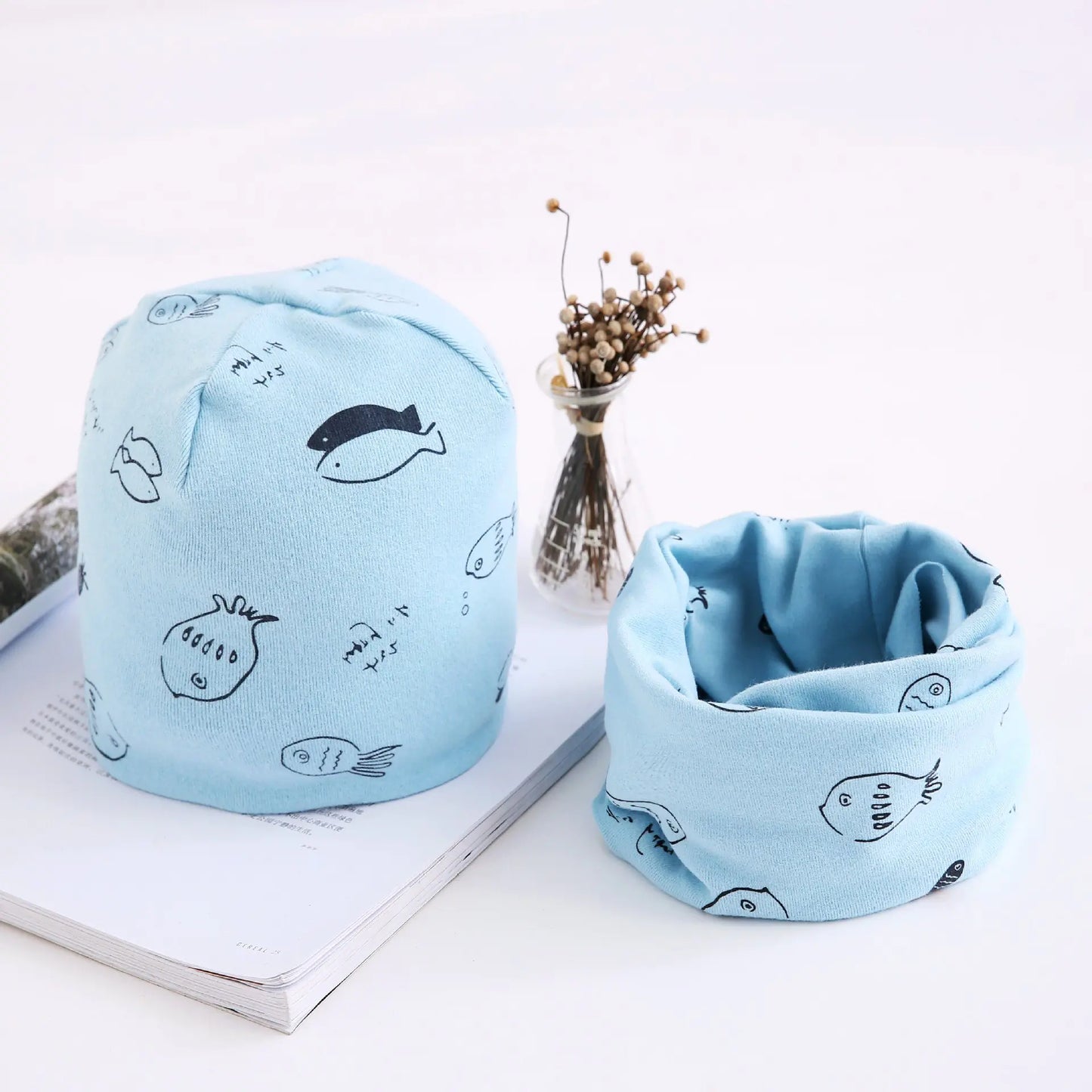 Autumn Winter Baby Cotton Scarf & Hat Set (Wholesale)