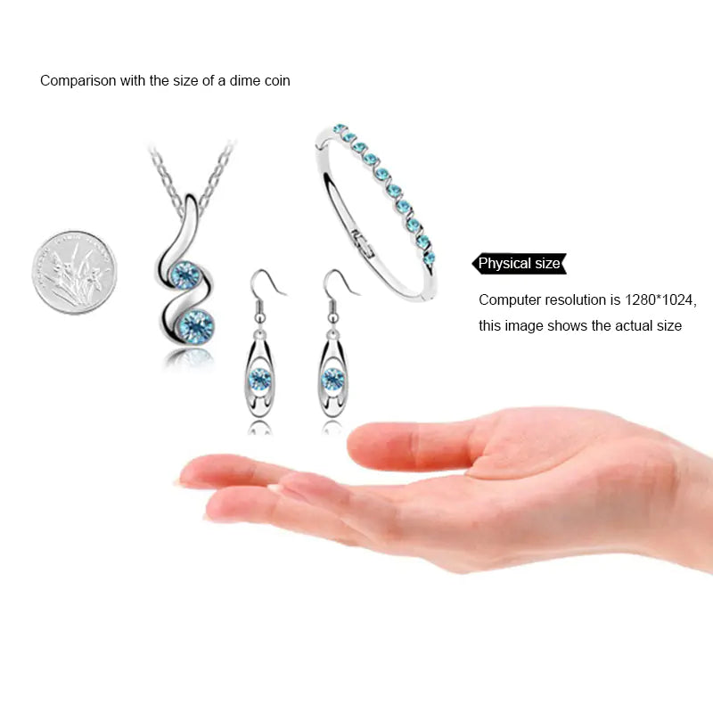 Juego de pendientes ovalados y collar con forma de serpiente y cristales