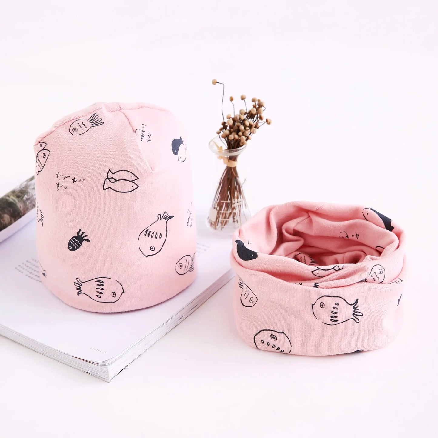 Autumn Winter Baby Cotton Scarf & Hat Set (Wholesale)