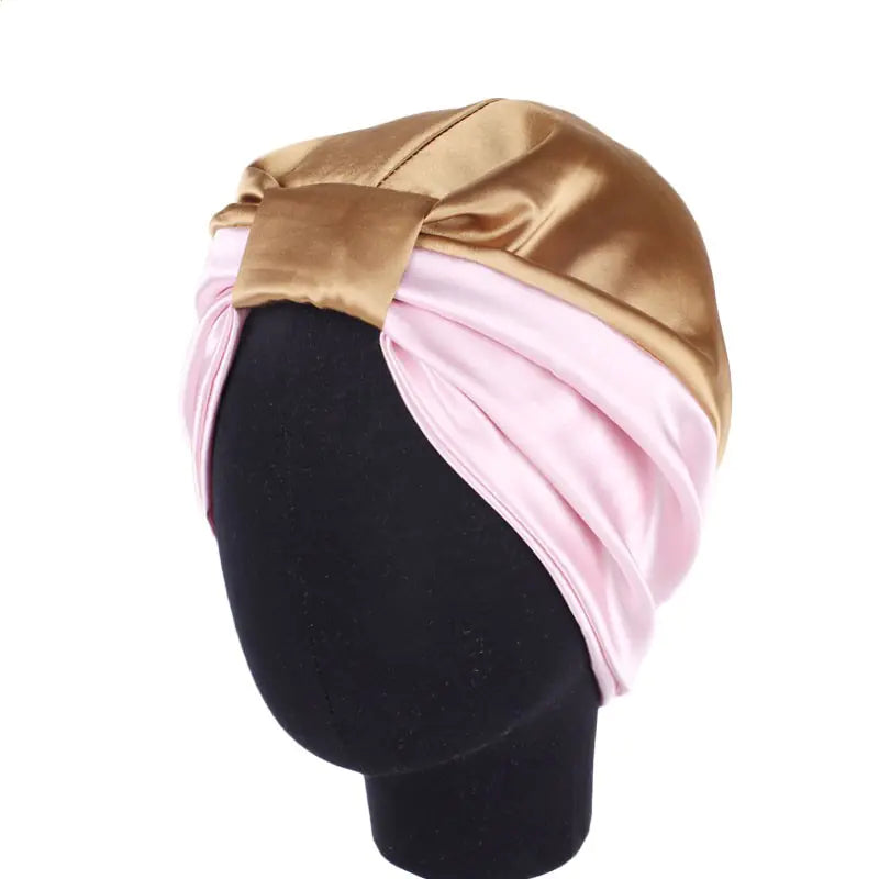 2019 Double Layer Satin Hair Scarf Sleep Cap