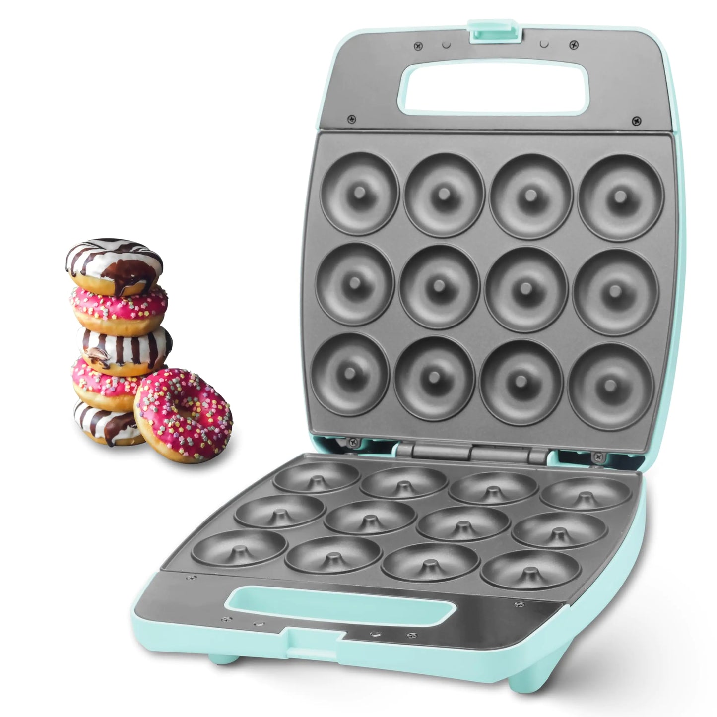 Bakers Friend Mini Donut Maker Machine Bake 12 Mini Doughnuts Maquina Para Hacer Donas Perfect for Breakfast Snacks Desserts & More