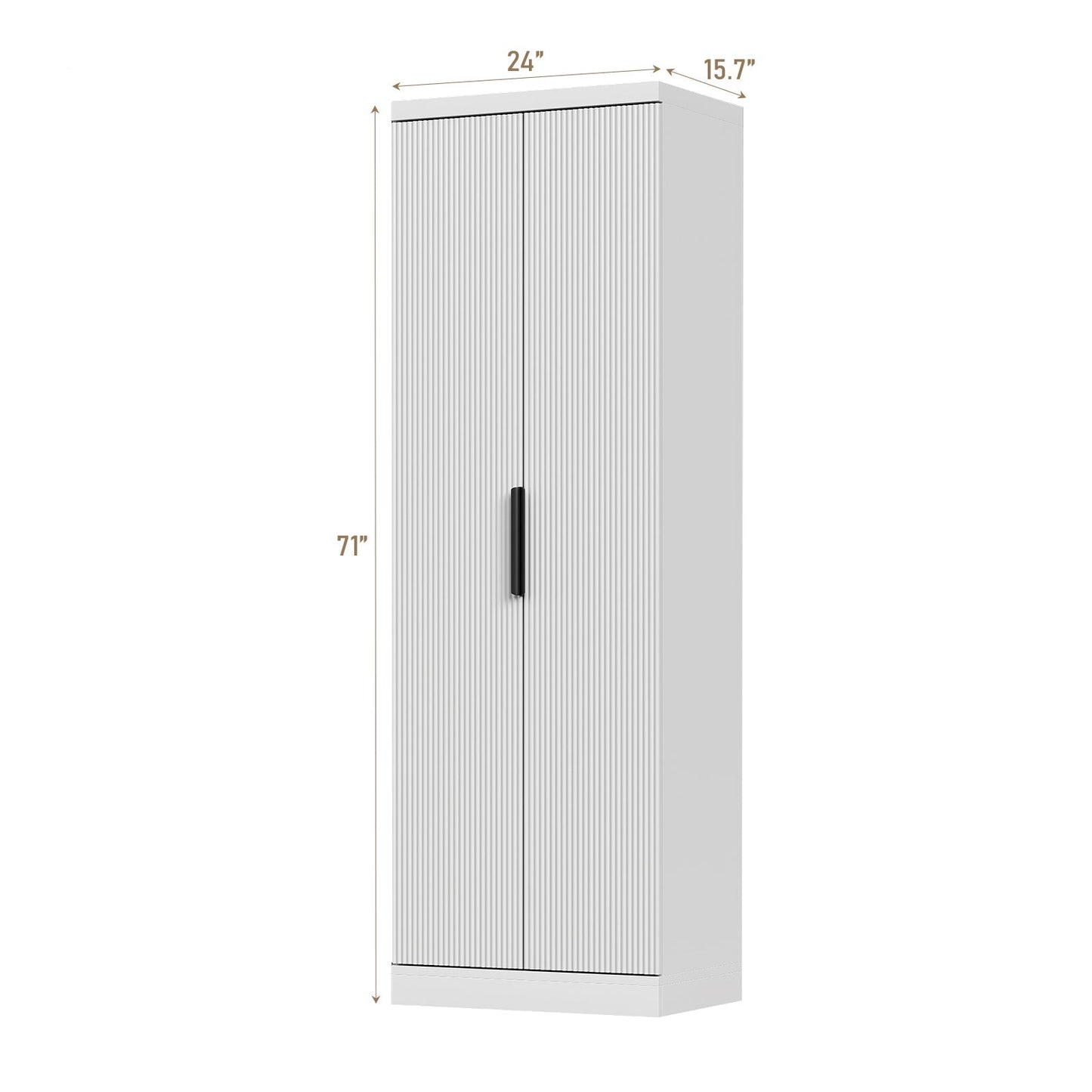Yanosaku SC002 71'' Tall Storage Cabinet, 5-Tier Fluted
