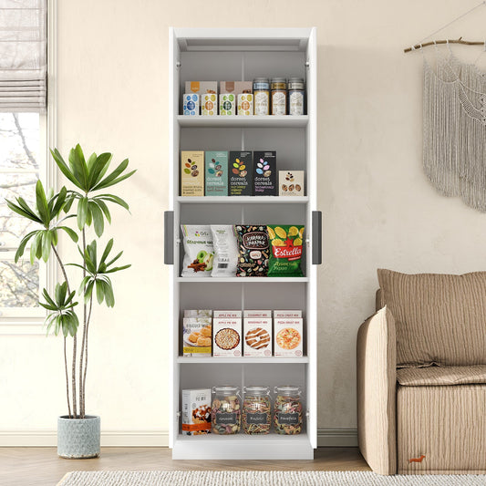 Yanosaku SC002 71'' Tall Storage Cabinet, 5-Tier Fluted