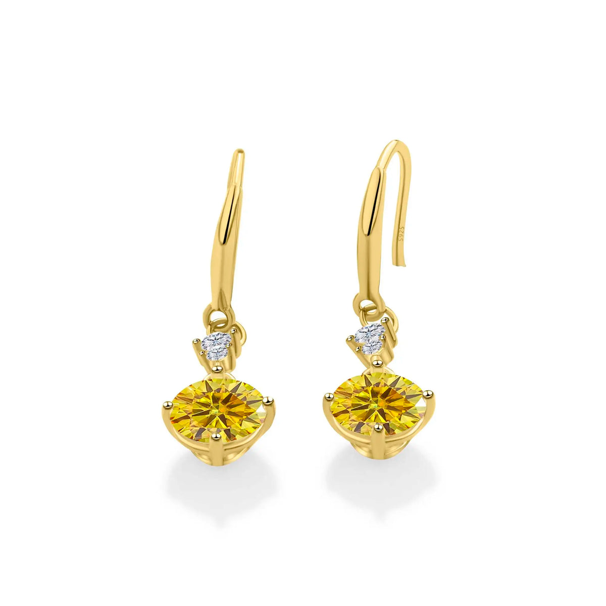 Moissanite Earrings 925 Sterling Silver White Gold Plated Hypoallergenic Studs