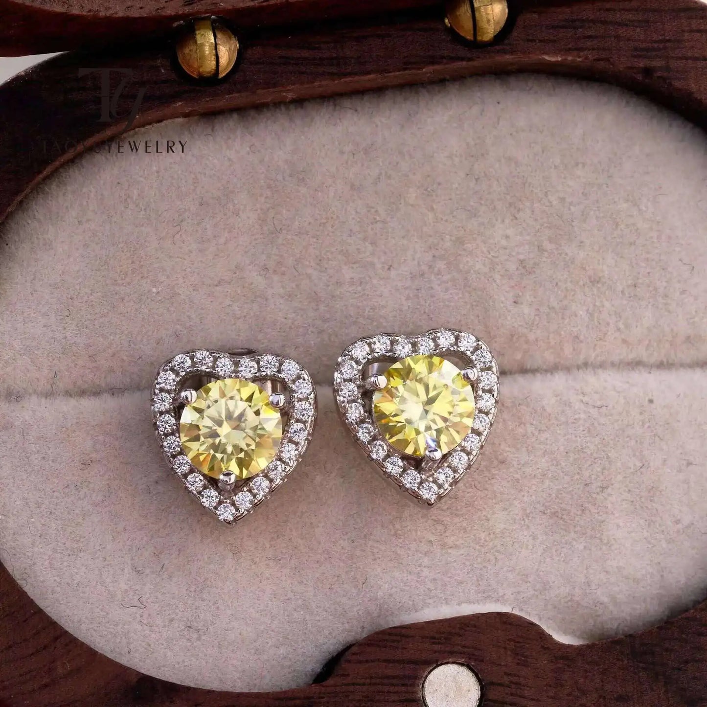 Moissanite 2ctw D Color Heart Stud Earrings 1ct Each 925 Sterling Silver