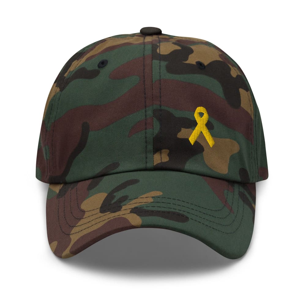 Yellow Ribbon Awareness Dad Hat for Sarcoma, Suicide Prevention & Military Causes