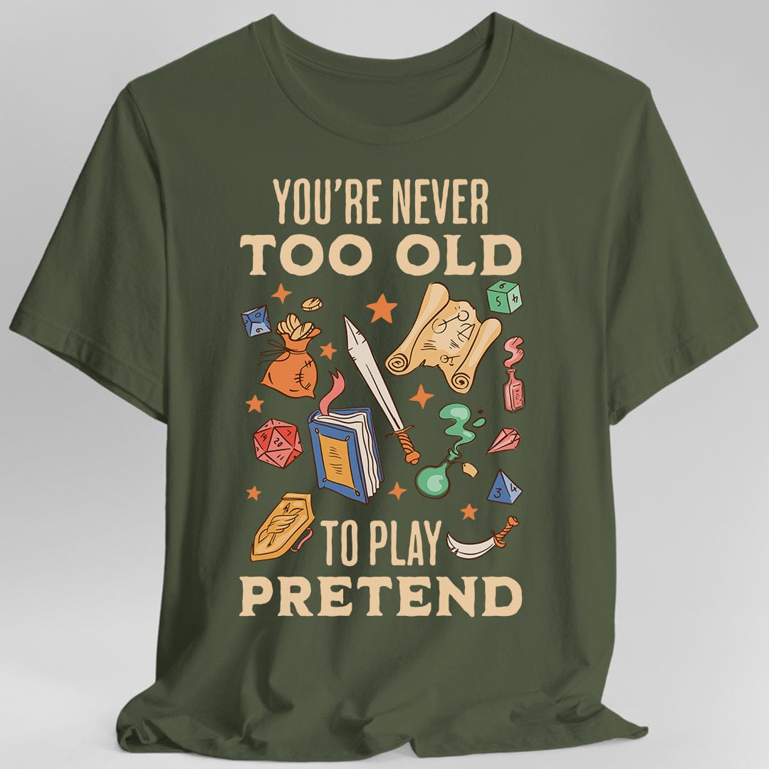 Nunca se es demasiado viejo para jugar a imaginar – Camiseta de D&D