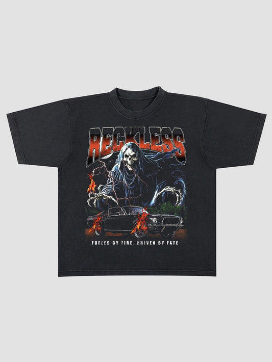 Camiseta de tejido burnout - Negro