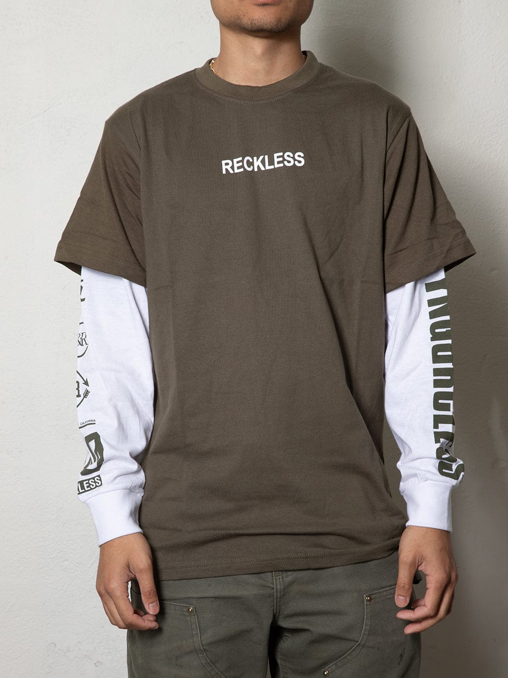 Camiseta Reckless de manga larga - Oliva