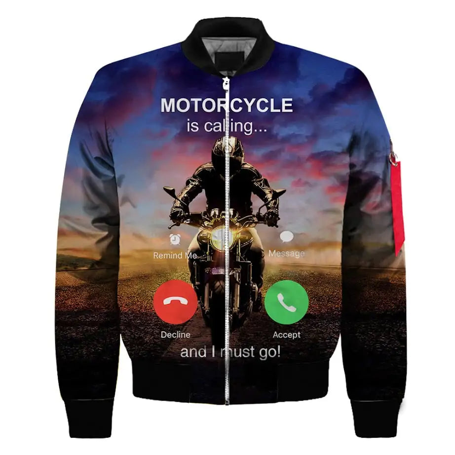 Men's 3D Digital Color Print Flight Jacket Suit