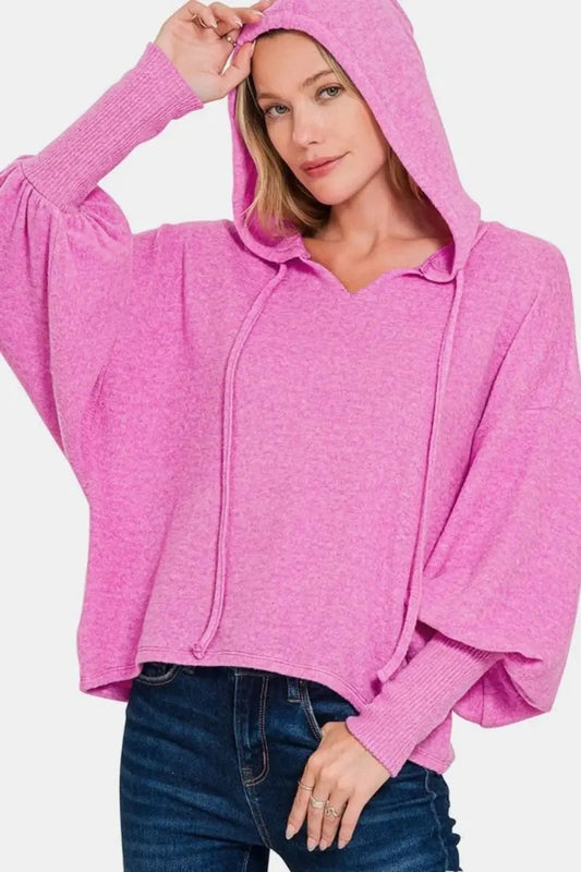 Chaquetas Trendsi Hacci Hoodie Mujer Ropa de salón Top de punto corto Suave y cómodo