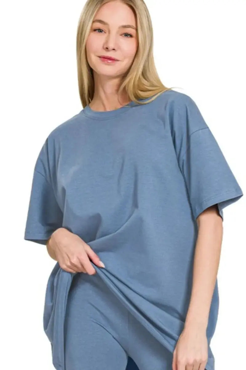 Women's Loungewear Set - Comfy Cotton - Top & Shorts