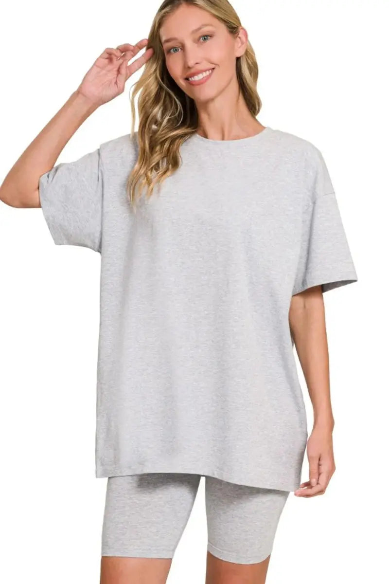 Women's Loungewear Set Cotton Loungewear Set - Comfy & Breathable - Top & Shorts