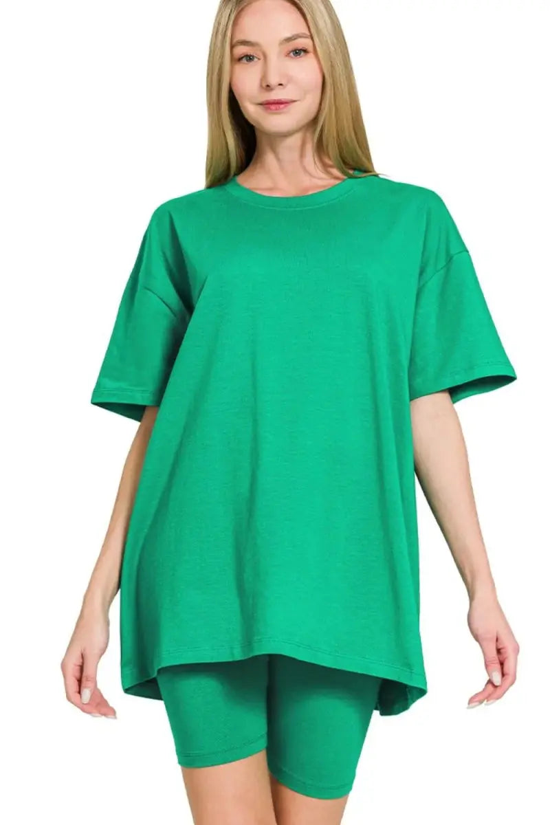Women's Loungewear Set - Comfy Cotton - Top & Shorts