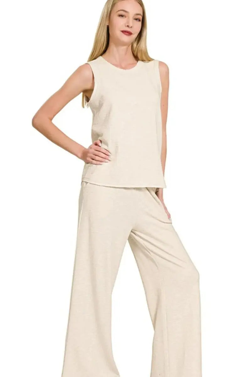 Women's Lounge Set Women's Lounge Two Piece Set - Comfy USA Made - Cotton Slub
