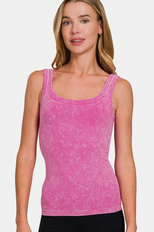Camisetas de tirantes acanaladas Trendsi para mujer, estilo diario, top básico suave y cómodo