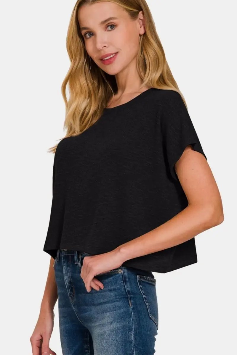 T-Shirts Trendsi Zenana Basic Women's Crop Top Everyday Tee Soft & Comfy T-Shirt