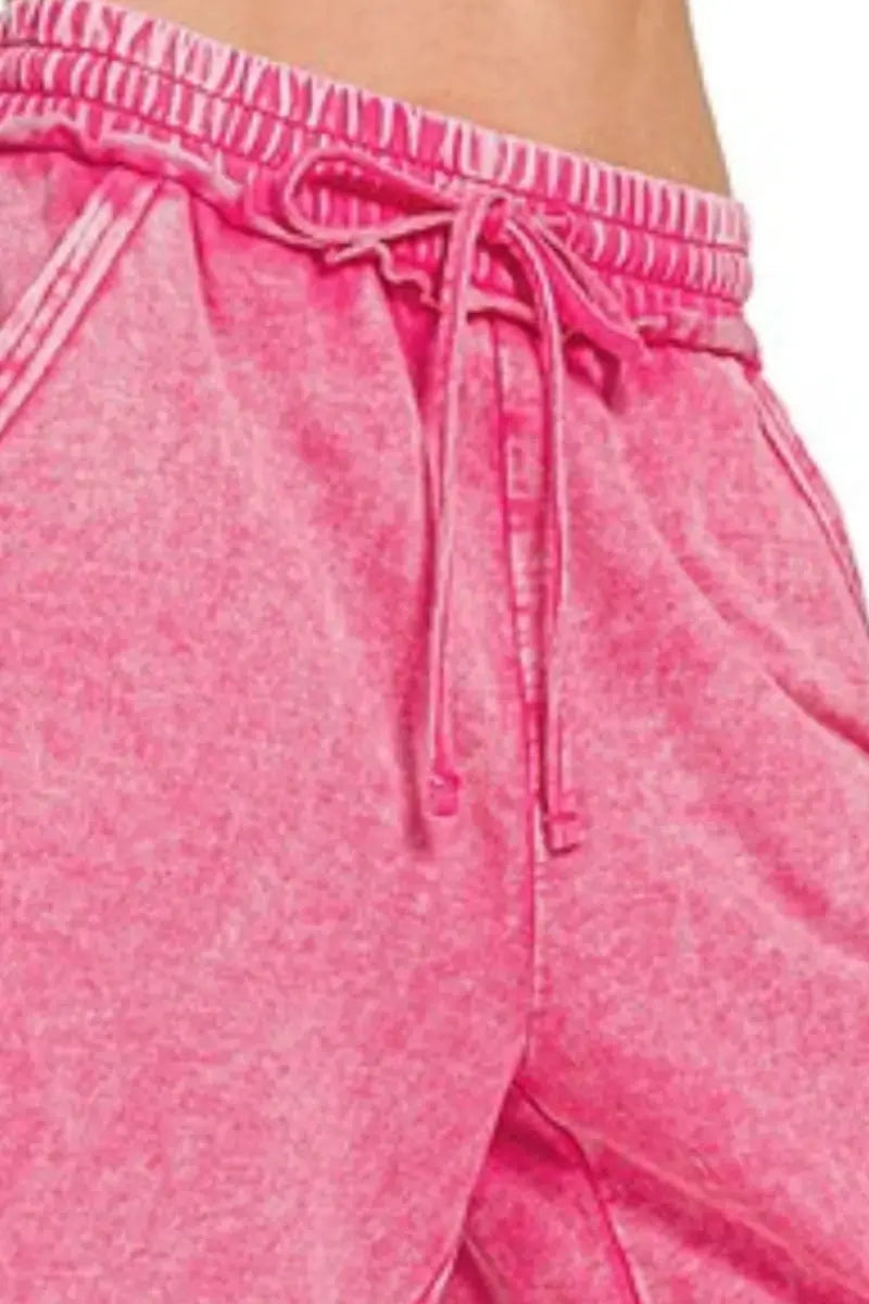 Trendsi French Terry Palazzo Women's Lounge Pants With Pockets Comfy Wide Leg