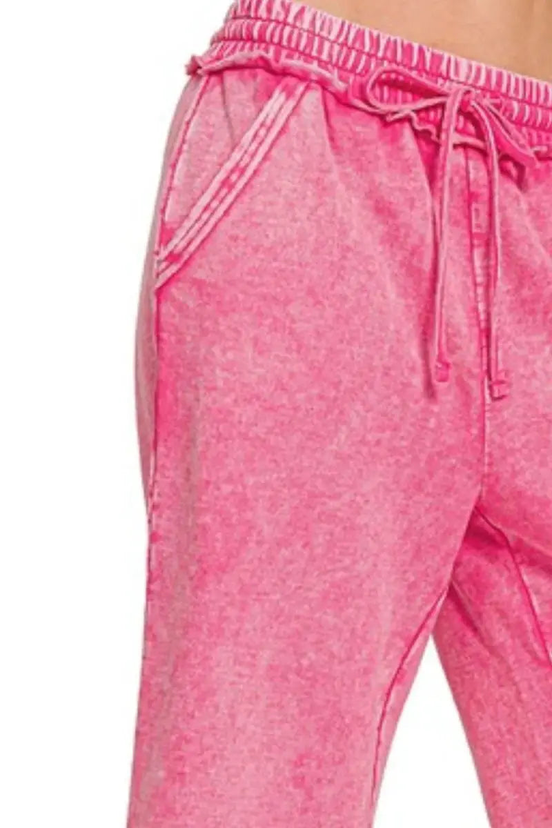 Trendsi French Terry Palazzo Women's Lounge Pants With Pockets Comfy Wide Leg