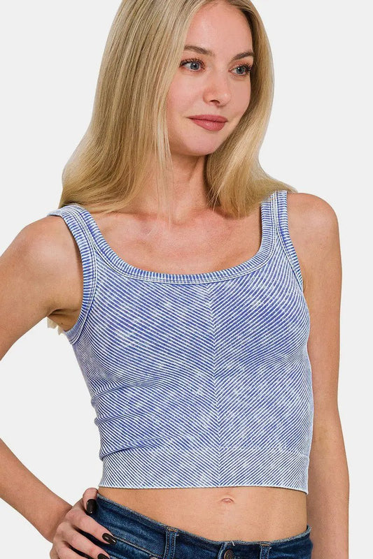Camisetas sin mangas acanaladas Trendsi para mujer, top básico cómodo de cuello redondo para uso diario