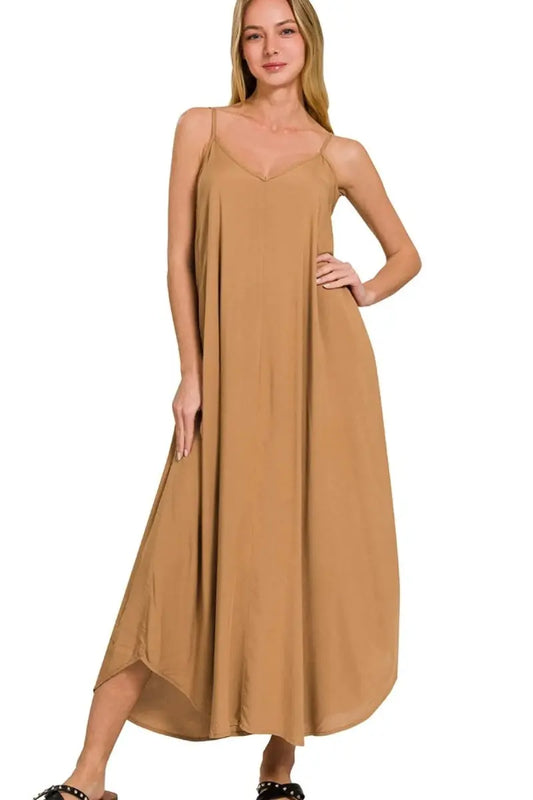 Zapatos Tendencia Vestido camisero tejido Zenana casual fluido con bolsillos para mujer de verano
