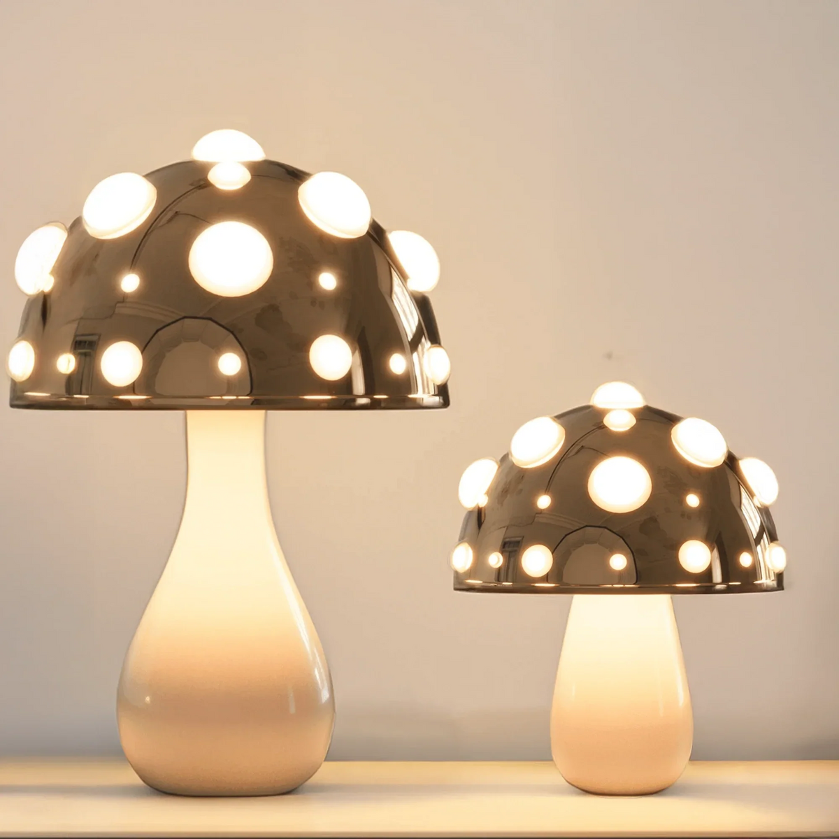 Zitake Gold Mushroom LED Table Lamp Cordless/Corded