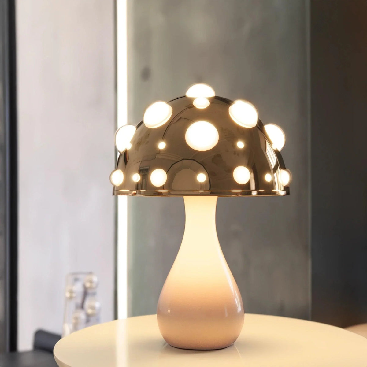 Zitake Gold Mushroom LED Table Lamp Cordless/Corded