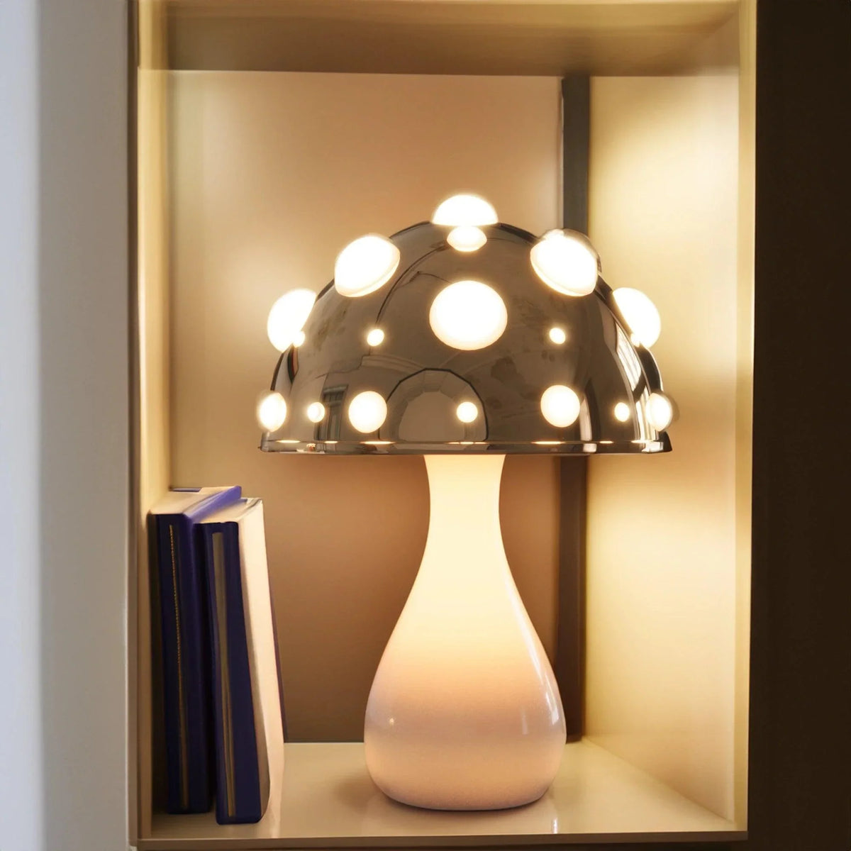 Zitake Gold Mushroom LED Table Lamp Cordless/Corded