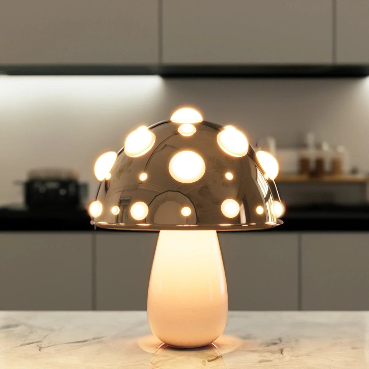 Zitake Gold Mushroom LED Table Lamp Cordless/Corded