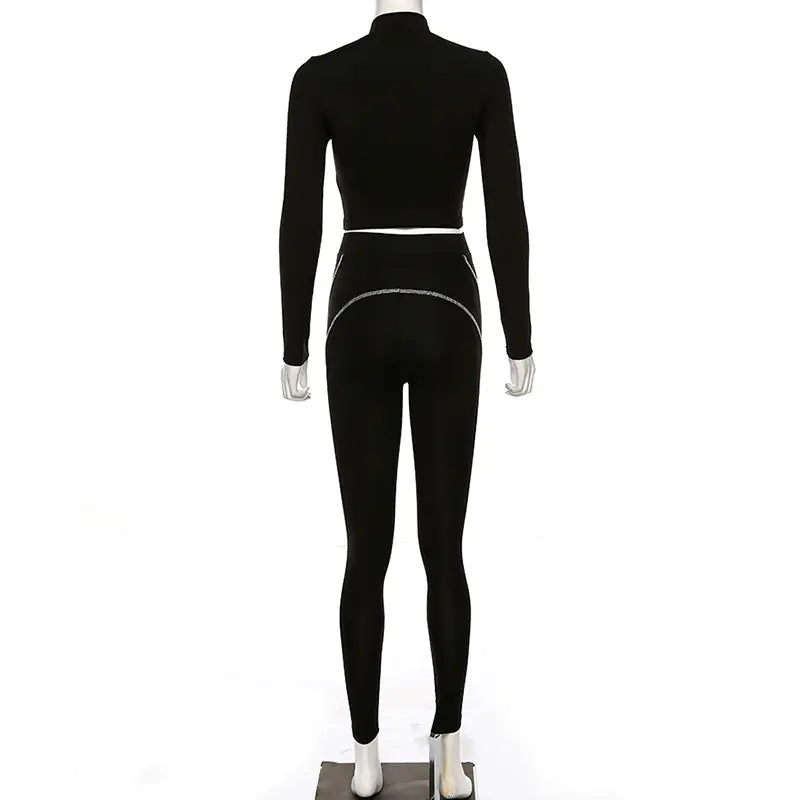 2019 Women's Striped Pattern Yoga Set for Winter