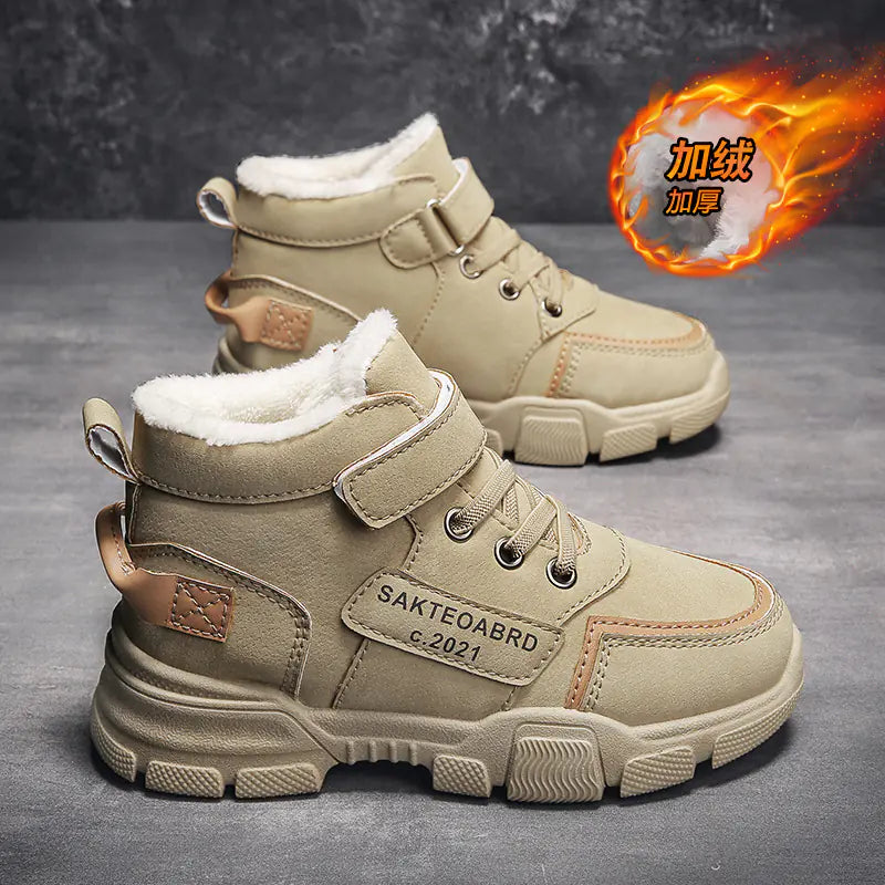Boys' Cotton Winter Boots - Thick Warm Casual Shoes